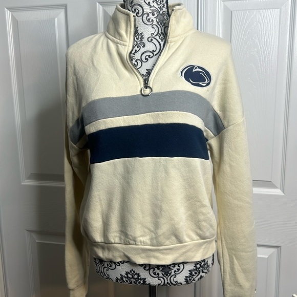 Colosseum Penn State Cream Blue Neck Zip S - Picture 1 of 6